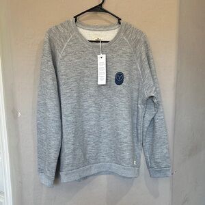 Marine Layer Heather Gray Crewneck Sweatshirt with Navy Patch